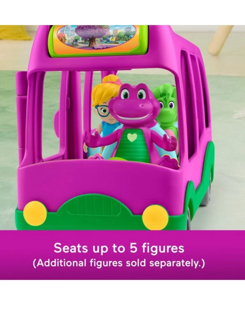 Fisher-Price Barney's World Adventure Bus Push-Along Toy & Barney Figure